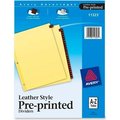 Avery Dennison Avery Leather Tab Index Divider, Printed A to Z, 8.5"x11", 25 Tabs, Buff/Red 11323